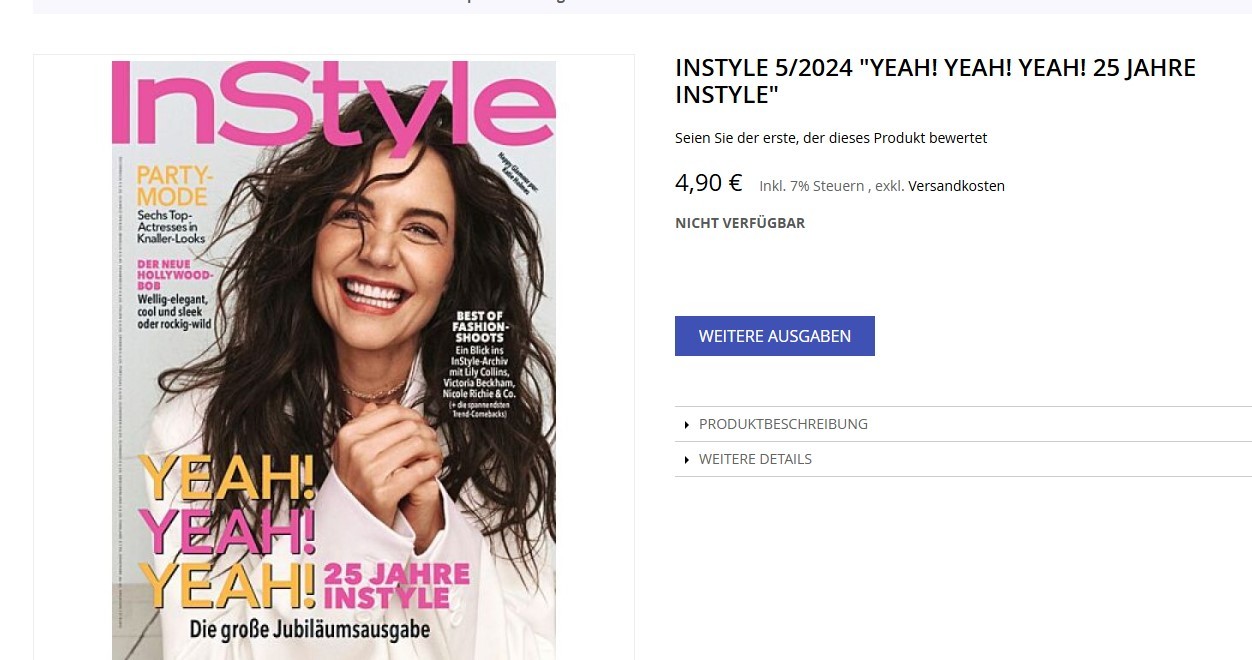 Echtes InStyle Cover zum Vergleich